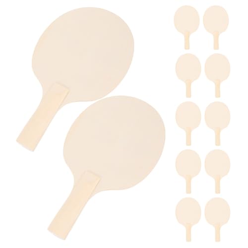 CONGARTENO 12 Paletas de Madera para Raqueta de Tenis de Mesa DIY sin Pintar Tamaño 25X15 CM Color Madera Natural Palas Lisas para Manualidades y Entrenamiento en Interior y Exterior