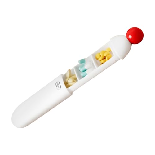 Pastillero – Contenedor diario para pastillas con compartimentos | Estuche semanal con compartimentos, dispensador extraíble para aceite de hígado de bacalao, suplementos