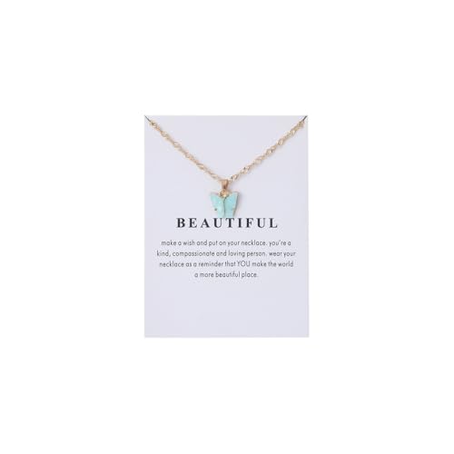 Enamel Colorful Dainty Acrylic Butterfly Pendant Necklace Bohemian Adjustable Minimalist Charm Jewelry Necklace Gift