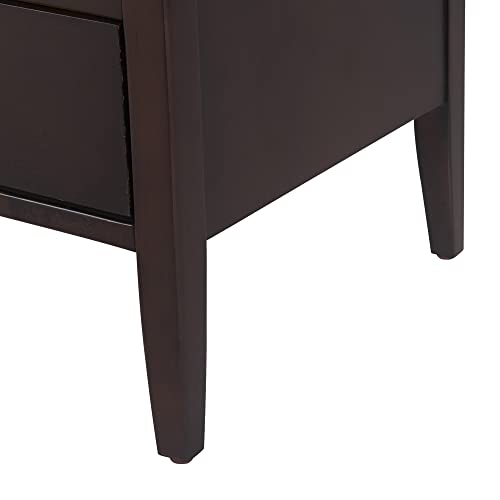 Clickdecor Finley Solid Wood 3 Drawer Nightstand, Modern Storage Cabinet For Bedroom Or Living Room, 18.5" Table Width, Fully Assembled, Dark Brown #TOP7