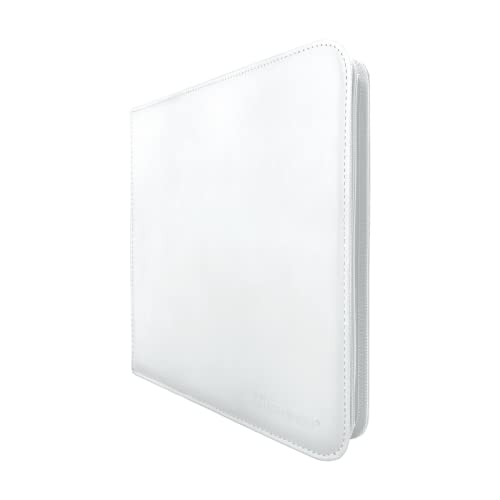 Image of Ultra PRO - Vivid 12-Pocket Zippered PRO-Binder: White - Protect 480 Standard Size Cards In Side Loading Pockets, Protect Valuable Sports Cards & Collectible Trading Cards