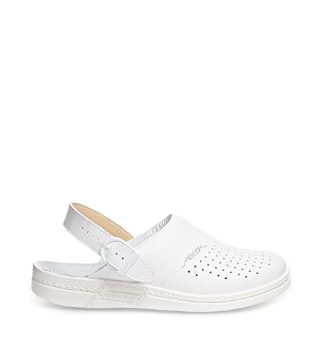 Abeba Clog 77020 - the original, Mikrofaser, weiß, perforiert, zertifiziert