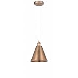 Innovations Lighting Edison Cone - 1 Light Cord Hung Mini Pendant in Industrial Style-11.75 Inches Tall and 8 Inches Wide-Antique Copper Fini