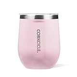 Corkcicle 12 oz Triple-Insulated Stemless Glass (Perfect for Wine) - Gloss Rose Quartz