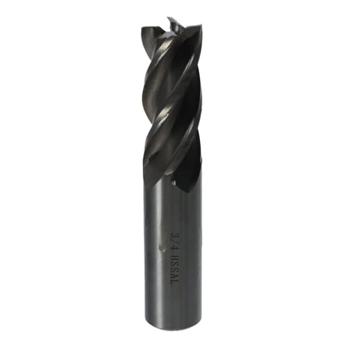 Image of Cutting High Speed Steel Spiral Drill Bit Straight End Mill Cutter 4 Flute(3 /4)