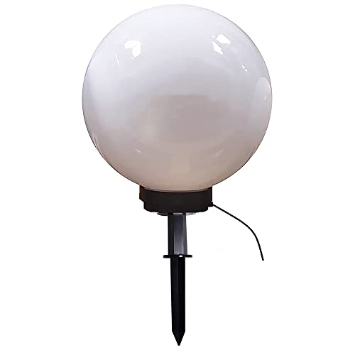 DAPO Garten-Kugelleuchte MARLON – 2 Stück, 30+40 Cm, Weiß, Mit Erdspieß & IP44, Warmweißes LED-Licht