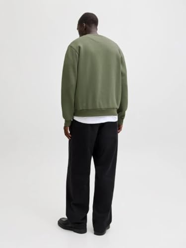 JACK & JONES Herren JJEBRADLEY Sweat Crew Langarm Sweater, Dusty Olive, XS 4