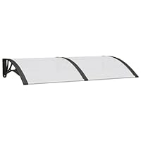 vidaXL Türvordach, Vordach für Haustür 150x80cm, Haustür Überdachung Haustürvordach, Pultvordach Haustürdach Pultbogenvordach, Schwarz Transparent Polycarbonat