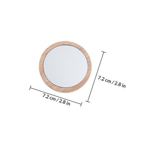 Espejo de Maquillaje Pequeño de Madera Portátil 3 Piezas miniatura 2
