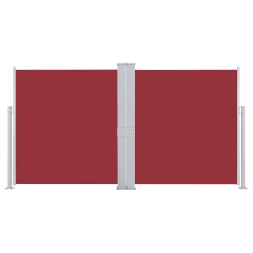 Store latéral rétractable rouge 170x600 pare-vue de balcon