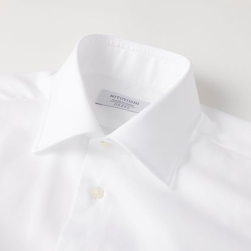 Hitoyoshi Twill Long Sleeve Shirt, Semi-Wide Collar, Men's Button-Down Dress Shirt, 100% Cotton, Made in Japan3