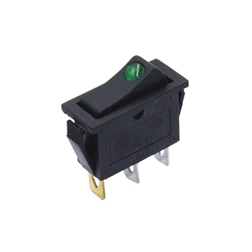 Interrupteur KCD3 noir 16A à verrouillage efficace avec témoin LED vert