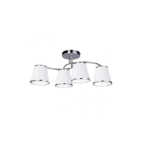 AKUNADECOR Lampara Lantanas 4xe27 Cromo Pantalla Blanca