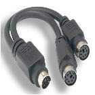 Notebook PS/2 Keyboard, Mouse Splitter Cable, 6 INCH (Black)