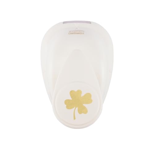 Vaessen Creative Motivstanzer Blätter - 1.4 x 1.5 cm - Stanzer für Bastelpapier, Tonpapier, Scrapbookpapier oder Decoupagepapier, Weiß/Rosa