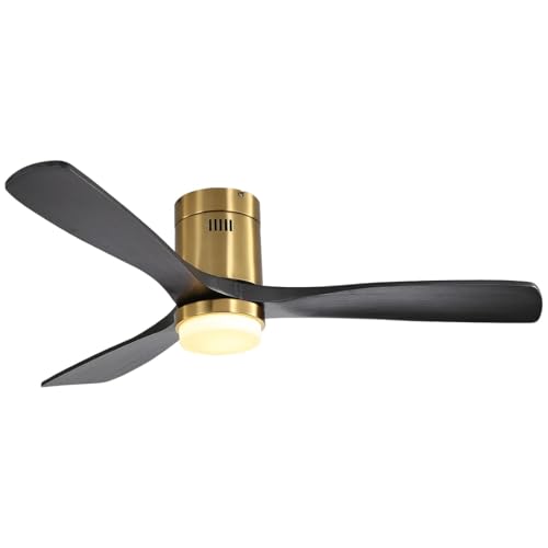 pramie Golden Metal Ceiling Fan with Dimmable Light 3 ABS