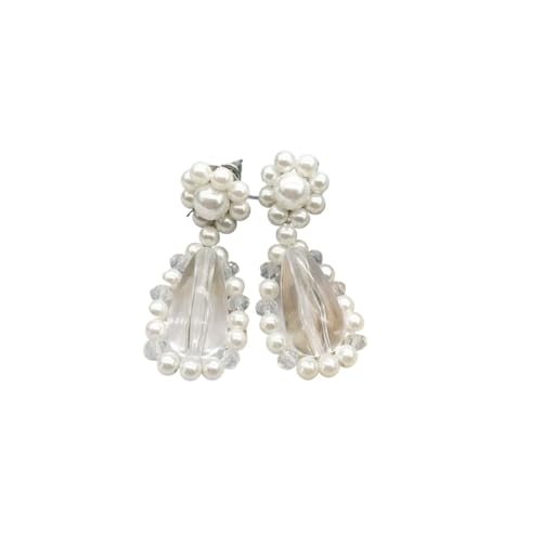 Perles en cristal acrylique en larme tressées main pour femmes non percées