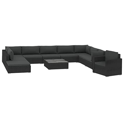 Gecheer 11-TLG. Garten Lounge Set mit Auflagen,Gartenmöbel Set, Loungemöbel Garten Rattan, Lounge Gartenmöbel Set… – Bild 3