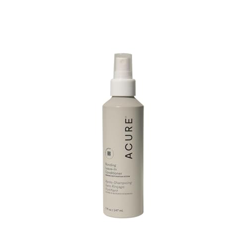 Acure Bonding Leave-In Conditioner - Leave in Conditioner Spray for Women & Men, Moisture Treatment to Repair Dry, Damaged, Color Treated Hair, Protect & Smooth Straight, Curly, & Wavy Hair - 5 fl oz