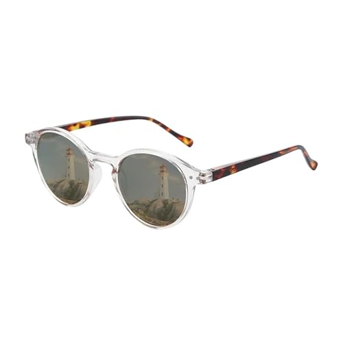Lunettes de soleil circulaires rétro mixtes aux finitions géométriques épurées