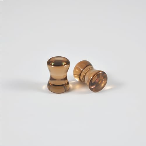 CHUANCI PAIR Brown Glass Double Flare Solid Ear Plug Expander Purple Glass Ear Gauge Tunnel Body Piercing Jewelry 6mm-25mm/2G-1\'\' (PAIR 16mm(5/8\'\')) - Thumbnail 4