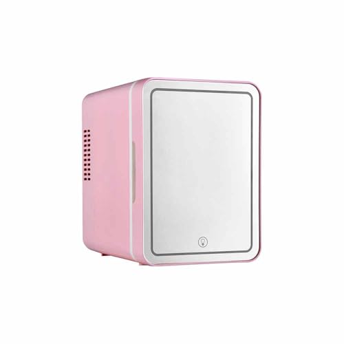 Blendra 4L Pink Mini Fridge for Bedroom Small Skincare & Cosmetics Beauty Fridge with LED Mirror For Home Office Travel 220V AC/12V DC