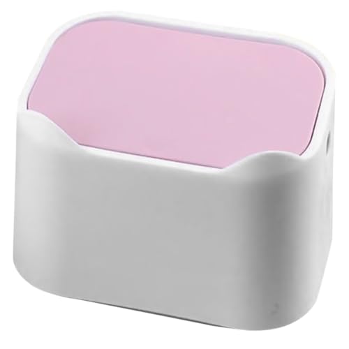 VALICLUD Mini Cubo Basura con Tapa Abatible Plástico Resistente y Decorativo para Escritorio Oficina y Cocina Recogedor Compacto sin Olores para Basura y Objetos Pequeños