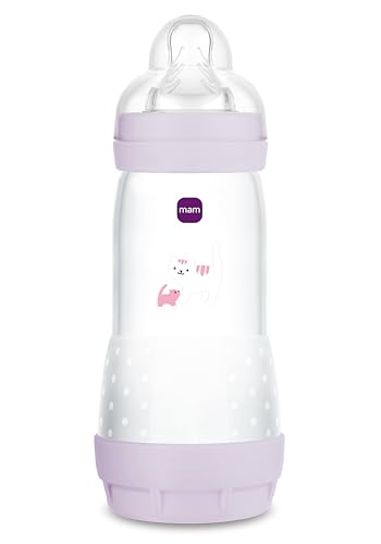 MAM Biberon Easy Start 320 ml, Biberon anticolica per allattamento misto, Riduce le bolle d'aria e il rischio di coliche, Accessori neonati 4+ mesi autosterilizzanti e con tettarella misura 3, Rosa
