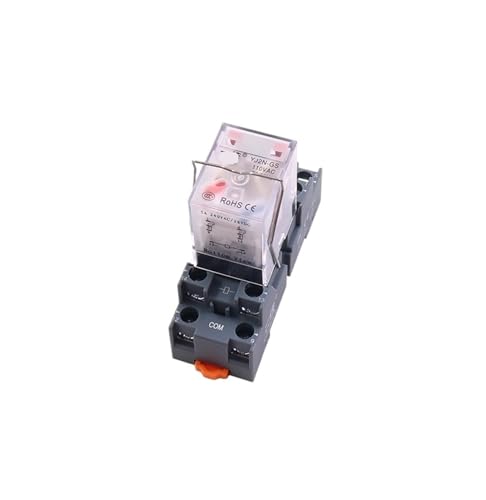 Relé electromagnético de 12V DC con base para reparar automatismos y cuadros eléctricos 5A