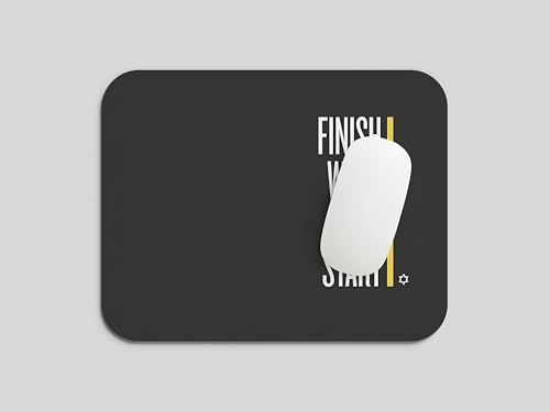 Image of ELIFF Finish What You Start Mouse Pad, 190x230mm, 3mm Thick, Anti-Slip, Minimalist Black, for Office, Study, and Gaming