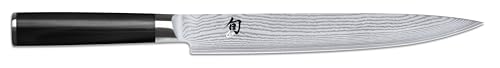 KAI Shun Classic japanisches Schinkenmesser 23 cm Klingenlänge - Damastmesser 32 Lagen VG MAX Kern - 61 (±1) HRC - Pakkaholzgriff - Made in Japan - Fleischmesser geschmiedet
