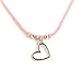 Agatha Ruiz de la Prada Sterling Silver Open Heart Pink Cord Necklace.16 inches Heart Size 0.60 inch