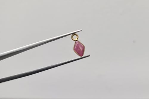 Conectores de granate cometa y plata 925 con bisel de oro de 10mm 4
