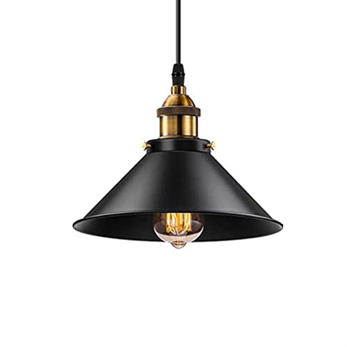 Suspension industrielle E27 lustre noir style vintage éclairage intérieur maison et loft
