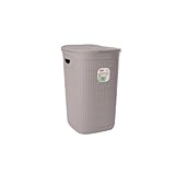 B.INTERIORS Portabiancheria in Plastica Rigenerata, Design Moderno, 50L, Grigio, Texture G...