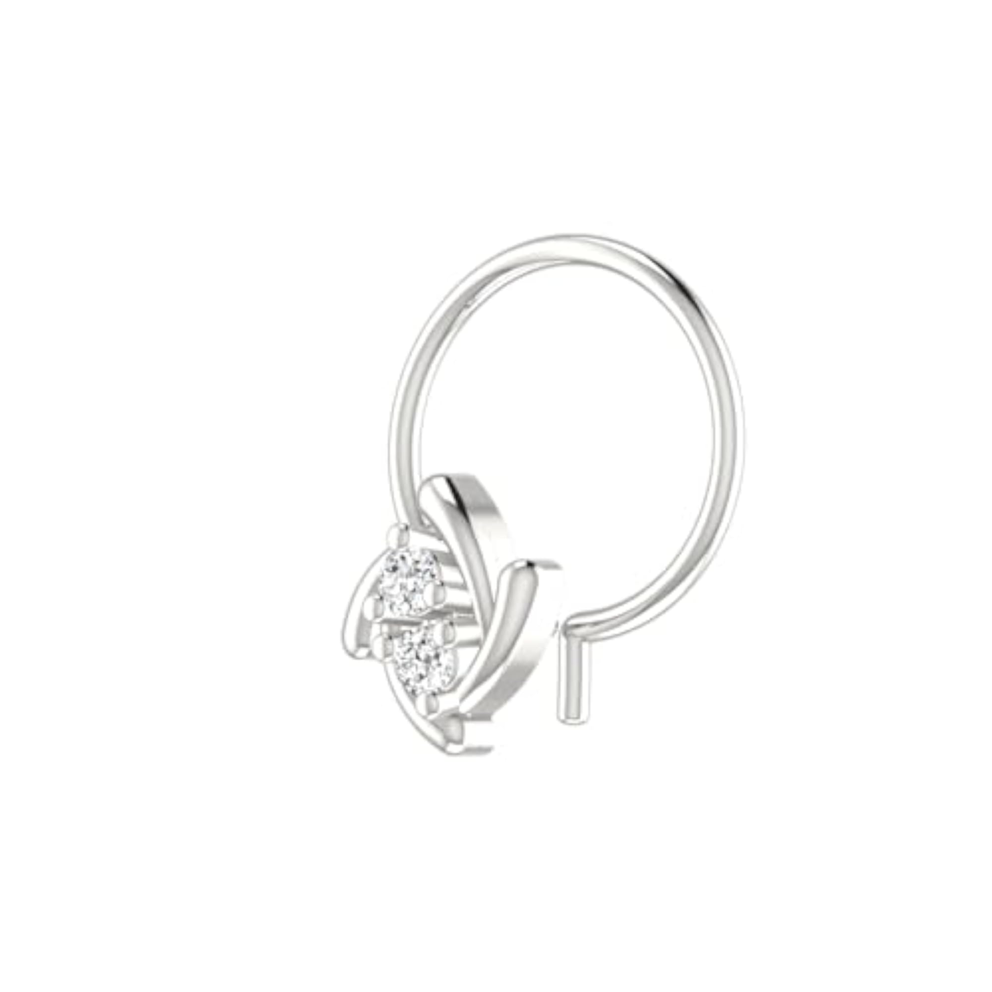 Women's 9K BIS Hallmarked White Gold Stud Nosering