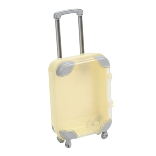 harayaa Mini Koffer, Gepäckstück, Schachtel, Transparente Abdeckung für Hochzeitsdekoration, Kleines Schmuckkästchen für Kinder, Geschenkbox für, Gelb