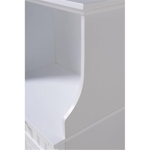 OS Home and Office Furniture 23.5" Wood Microwave/Coffee Maker Cabinet in White - Thumbnail 7