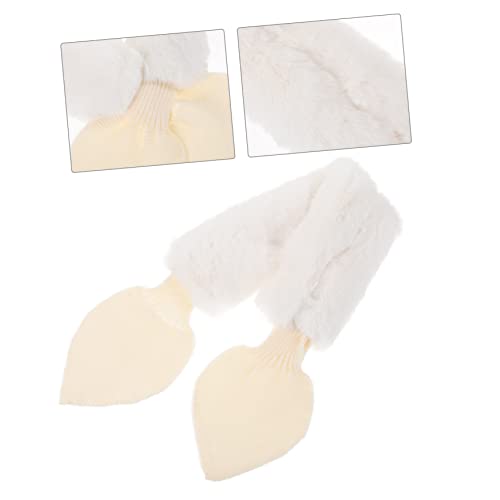 Didiseaon Boy Girl Plush Winter Scarf Thick Warm Cross Neck Scarf for Toddlers for Outdoor Activities and Daily Wear Soft and Cozy Beige2