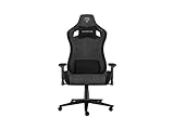 Genesis Nitro 660 Gaming Stuhl, Ergonomischer Schreibtischstuhl aus Kunstleder & Stoff, PC-Gamer Sessel mit Lenden- & Kopfkissen, Höhenverstellbar, Wippfunktion, Belastbar bis 150 kg, Grau/Schwarz
