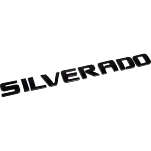 1-Piece Badge Emblems in Chrome Shiny Glossy Finish for 2007-2018 for Silverado, Canyon, and Sierra - Suitable for Hood - Fits 1500, 2500HD, and 3500HD Models for Silverado Gloss Black