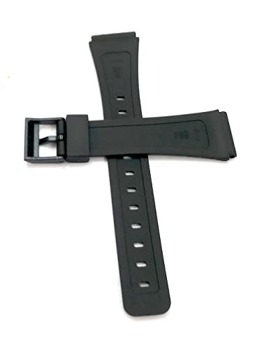 Image of 18mm Silicon Rubber Black Watch Band Strap Fits F91W F-91W F-91 F-105 F-91w Silver Buckle