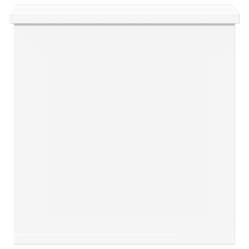 Homgoday Mobili Contenitore Portaoggetti Bianco 30x35x35 cm in Truciolato, Cassapanche e Bauli per Esterni, Contenitore da Giardino, Porta Attrezzi da Giardino, Pouf da Esterno