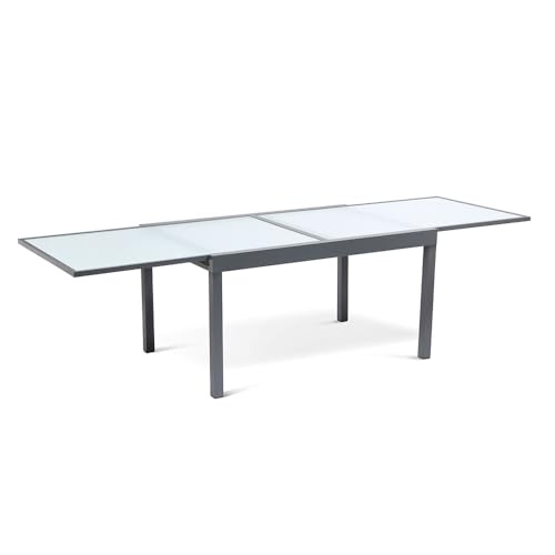 Mesa de jardín Extensible de Cristal Templado.