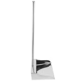CORHAD Stainless Steel Dust Pan Large Garbage Scooper Metal Trash Dustpan Industrial Cleaning Tool for Indoor Outdoor Use with Handle
