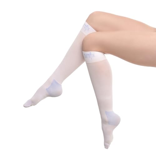 AURAFIX - Anti Embolism Compression Stockings for Women Men - Knee High Socks - Medical Post Surgery Compression Garment -Ted Hose - 15-20 mmHg compression Support with Antiembolic Toe Hole (Small)