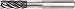 WIDIA Hanita 5VNC13005BT VariMill II 5VNC HP Finishing End Mill, 0.03" Radius, 1.25" LOC, 0.5" Cutting Diameter, Carbide, AlTiN Coating, RH Cut, 5-Flute