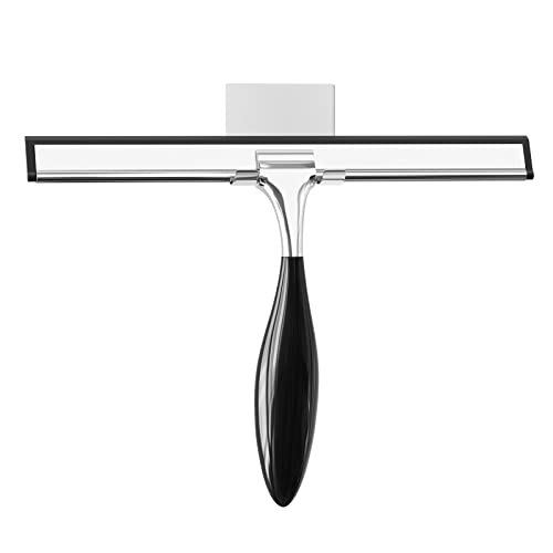 AmazerBath Shower Squeegee, Squeegee for Shower Glass Door, All-Purpose Car Window Squeegee for Shower Doors Tiles Mirror, Stainless Steel, Non-Slip Handle, Long Blade, 10 Inches