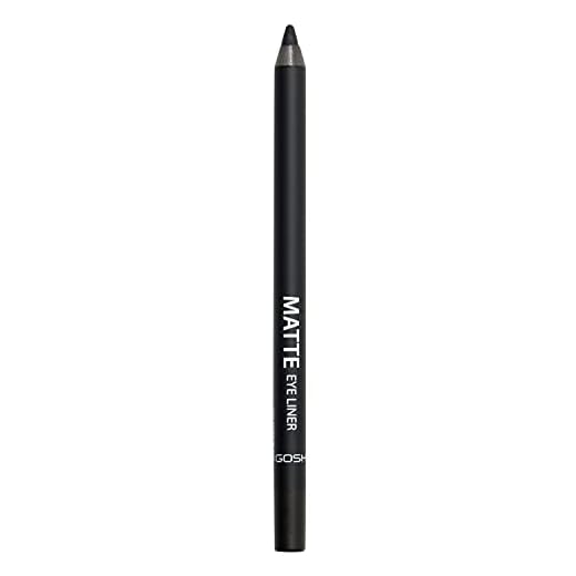 GOSH Matte Eyeliner in intensivem Schwarz I cremig weiche Textur für einfaches Auftragen I hohe Deckkraft, ideal für Smokey Eyes I perfekt zu Maskara I vegan & parfümfrei I 002 Matt Black
