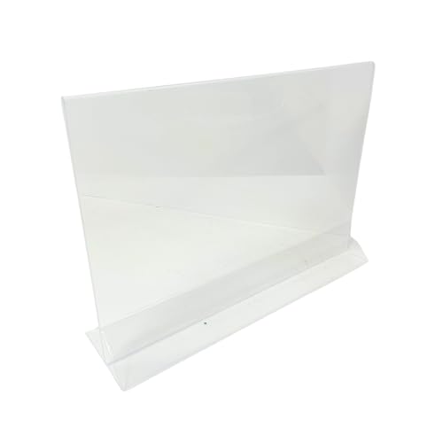 Acrylic Poster Double-Sided Perspex Display Stand (Landscape, A4) - Clear Acrylic Sign Holder for Menus, Advertisements, and Promotions - Sturdy & Stylish